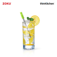 Zoku Collapsible Two Tone Stainless Steel Pocket Straw, Teal