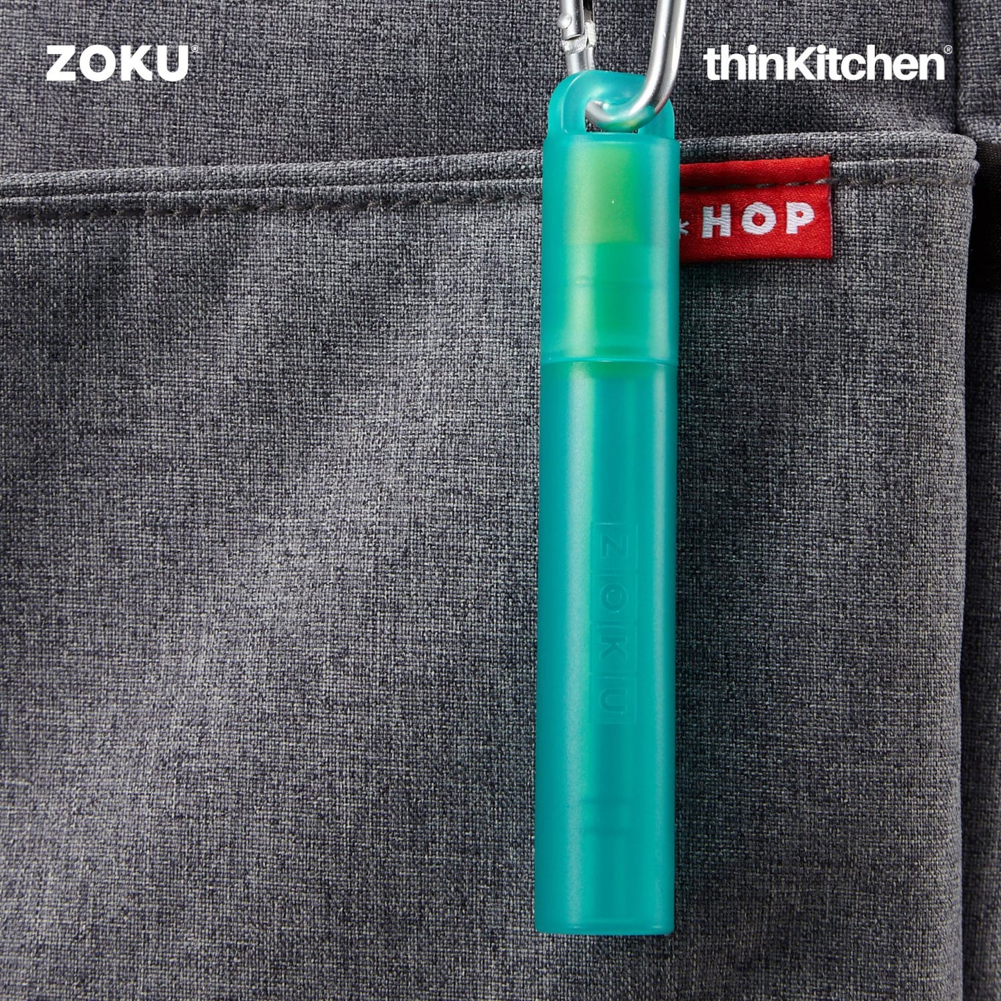 Zoku Teal Two Tone Pocket Straw