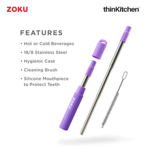 Zoku Purple Two Tone Pocket Straw