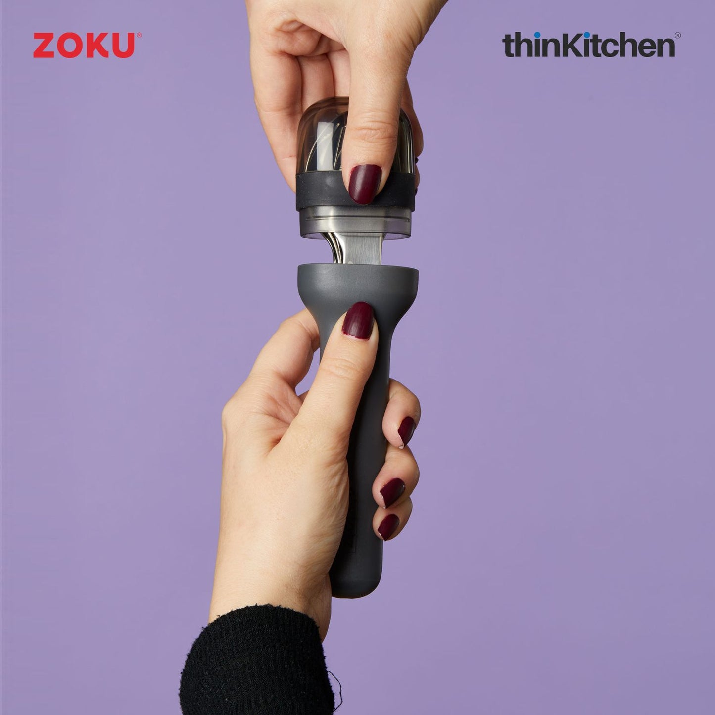 Zoku Stainless Steel Kids Pocket Utensil Set Charcoal