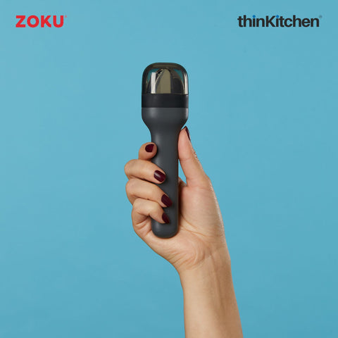 Zoku Stainless Steel Kids Pocket Utensil Set – Charcoal | Compact Travel Cutlery with Spoon, Fork & Knife | Eco-Friendly Reusable Utensils with Leak-Proof Case