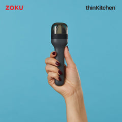 Zoku Stainless Steel Kids Pocket Utensil Set – Charcoal | Compact Travel Cutlery with Spoon, Fork & Knife | Eco-Friendly Reusable Utensils with Leak-Proof Case