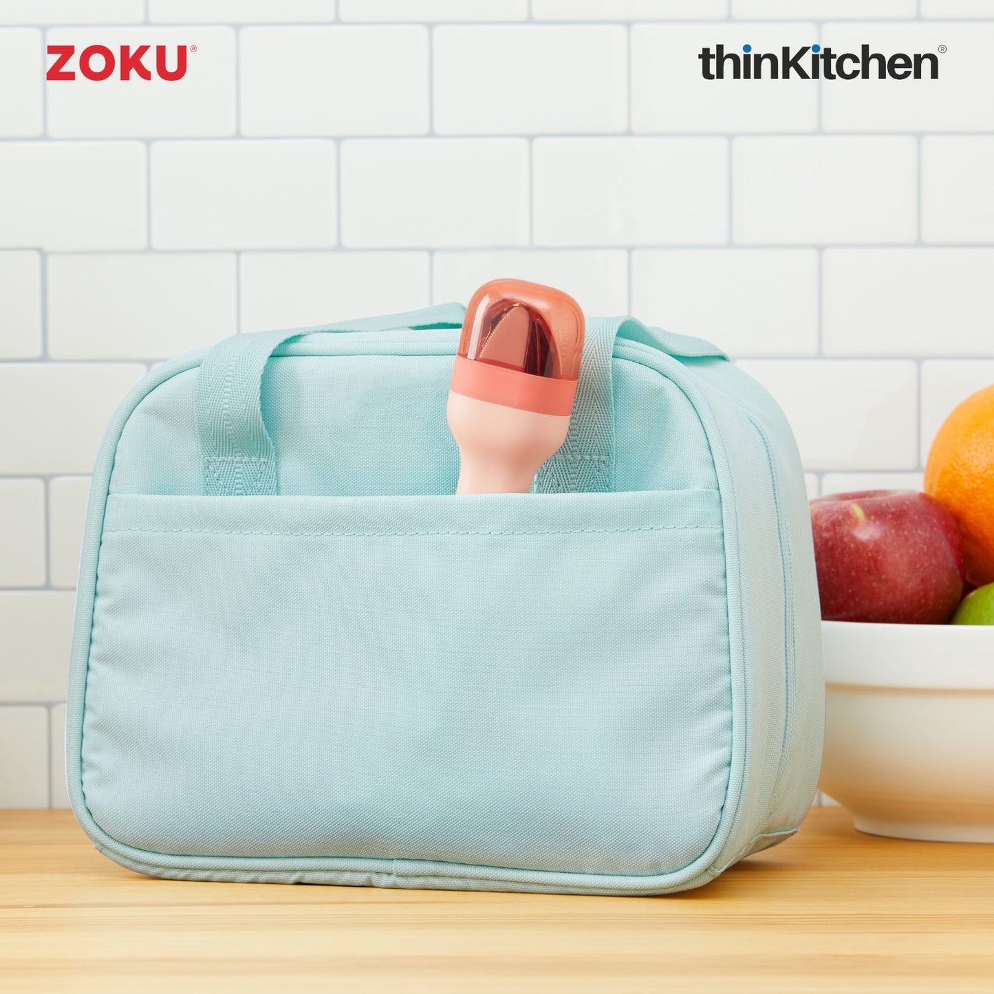 Zoku Stainless Steel Kids Pocket Utensil Set Peach