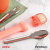 Zoku Stainless Steel Kids Pocket Utnensil Set, Peach