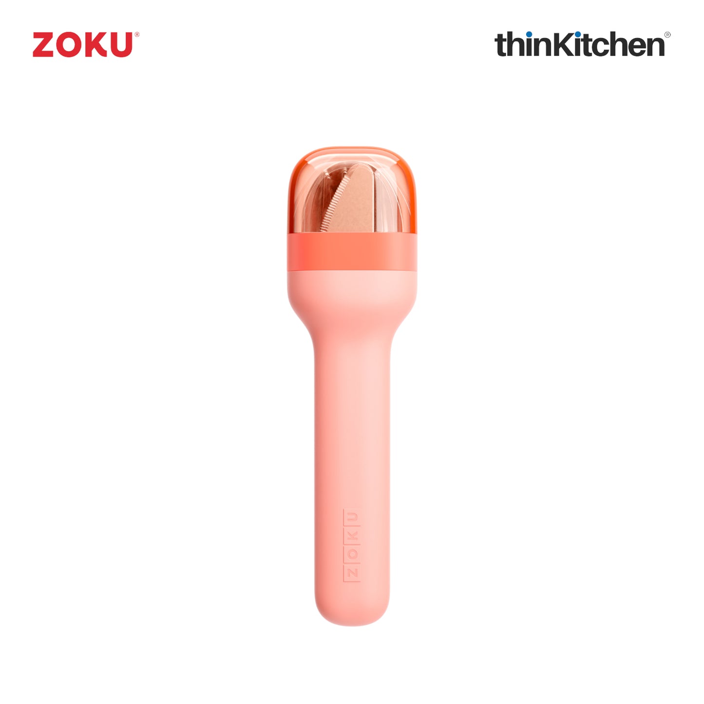 Zoku Stainless Steel Kids Pocket Utensil Set Peach