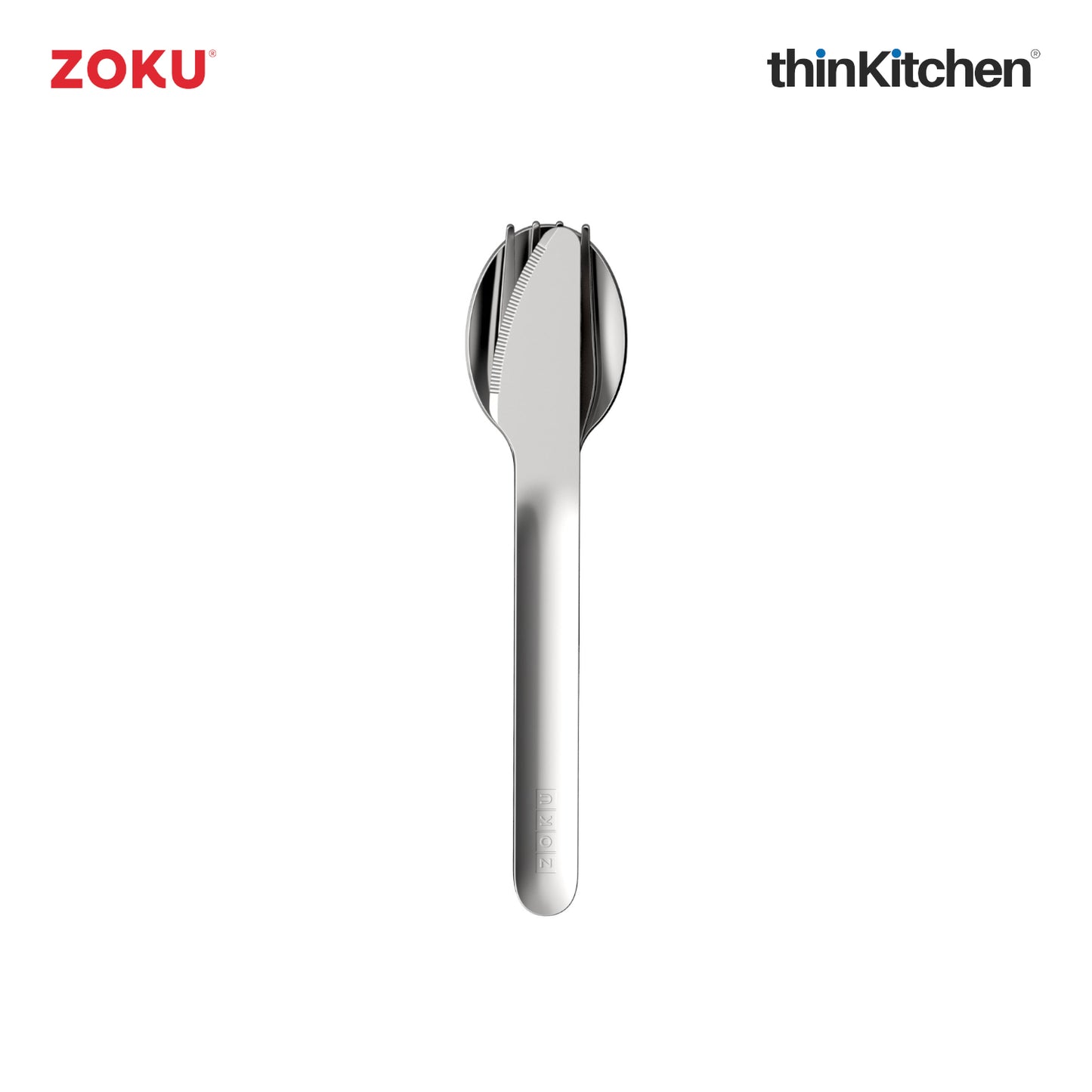 Zoku Stainless Steel Kids Pocket Utensil Set Peach