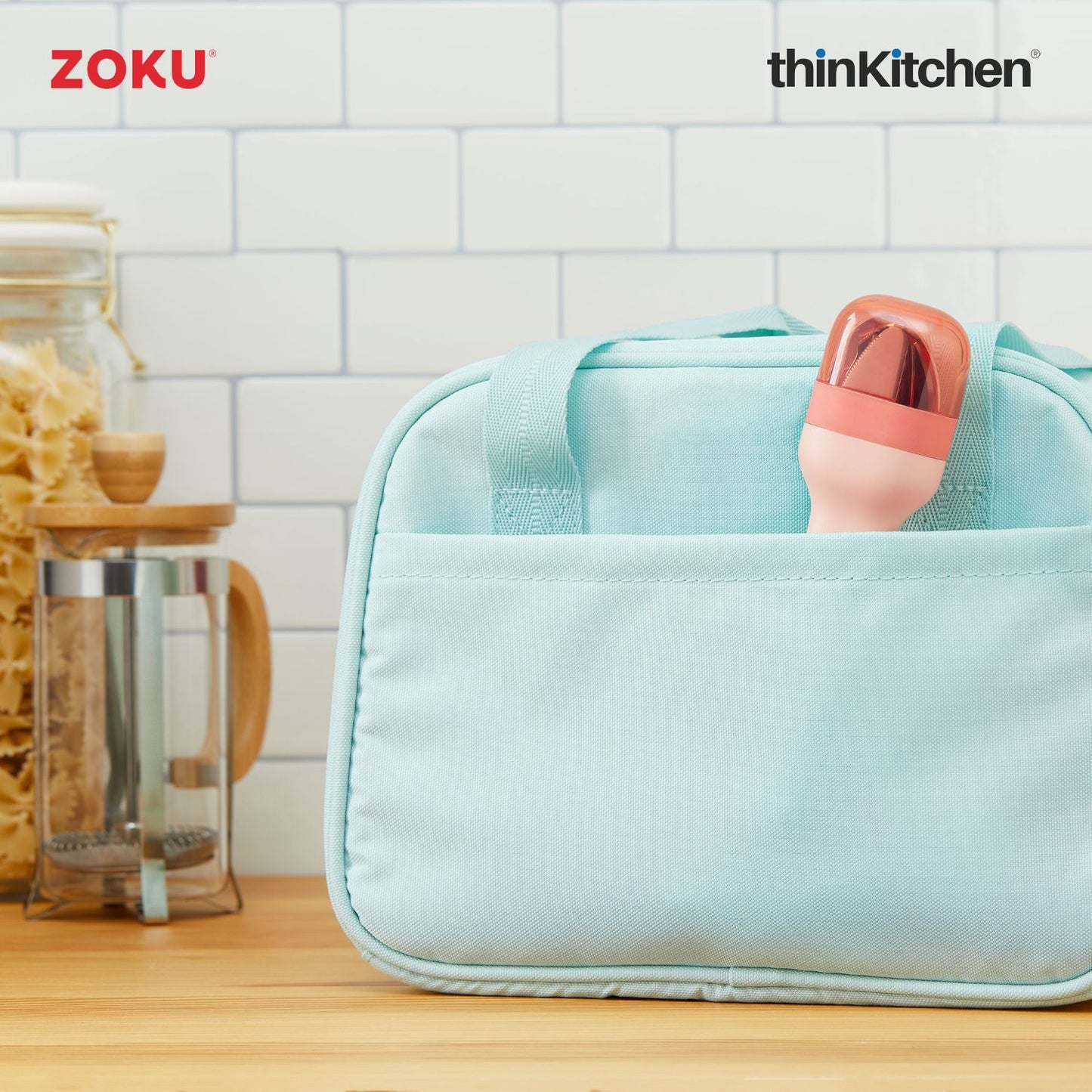 Zoku Stainless Steel Kids Pocket Utensil Set Peach