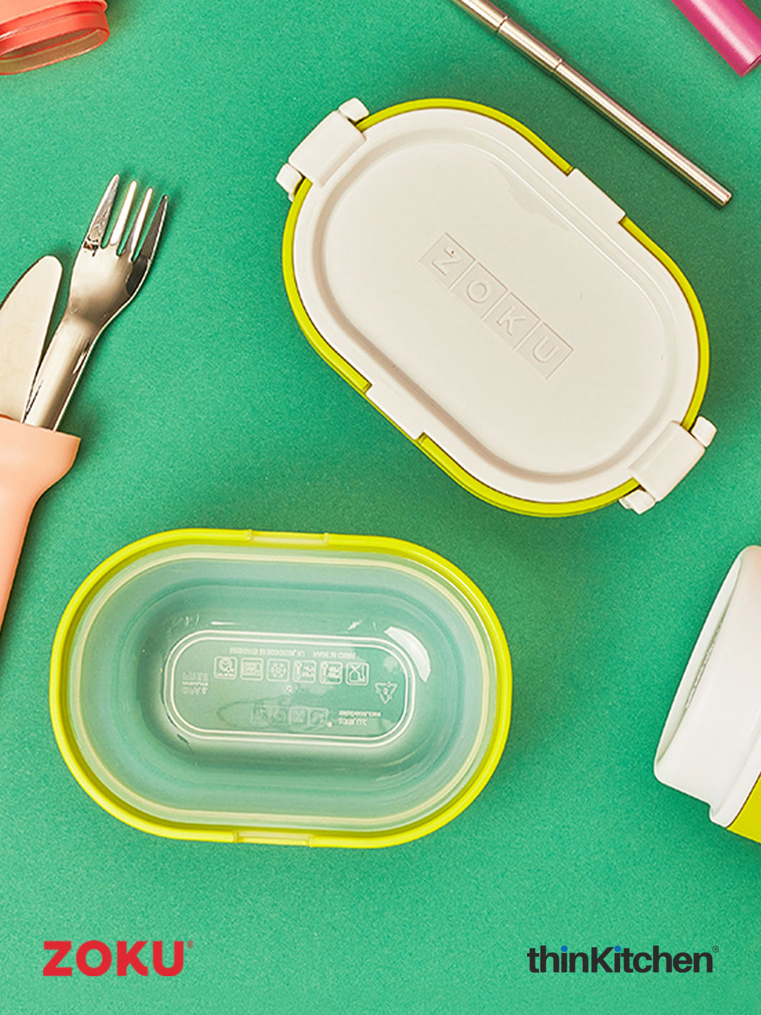 4-pcs Neat Stack Snack Set 2 X 1.5c Containers & Lids - – thinKitchen