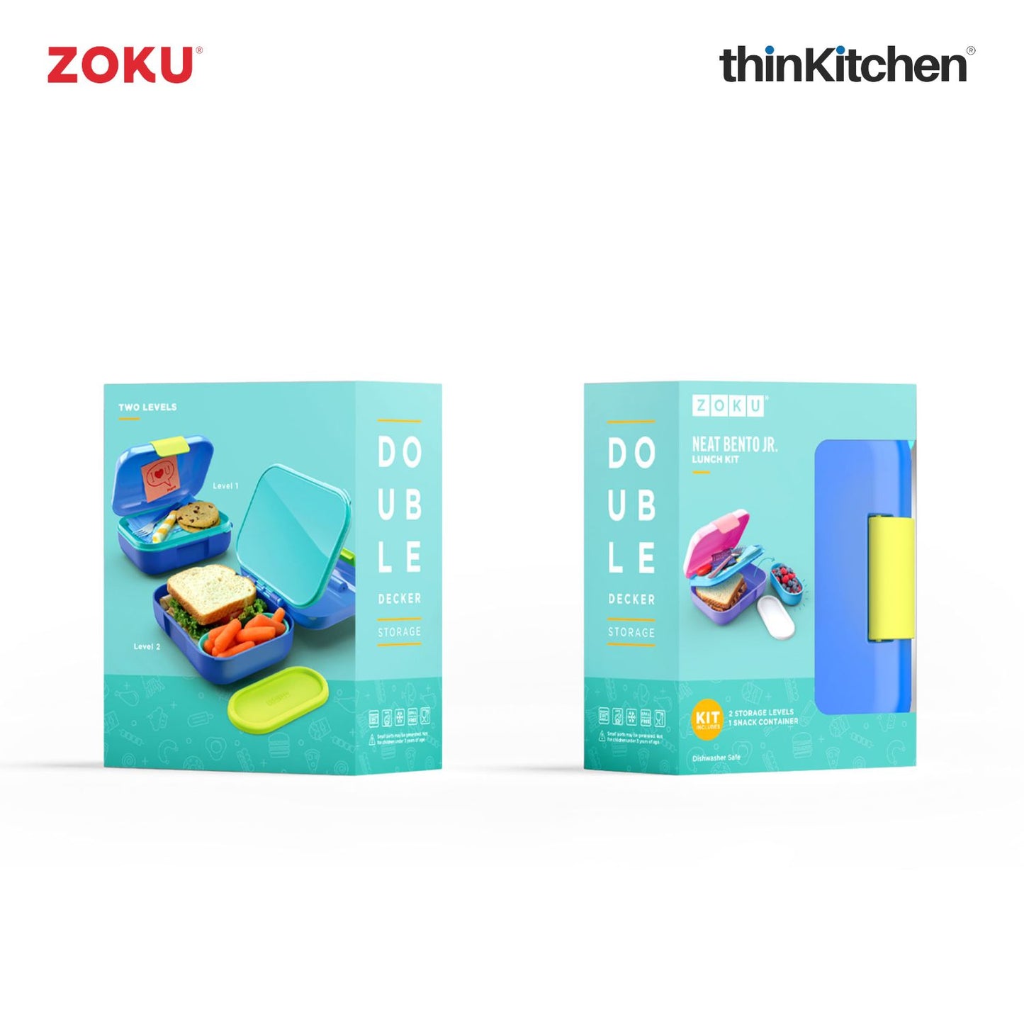 Zoku Neat Bento Jr Kids Lunch Box | Blue Kids Lunch Box