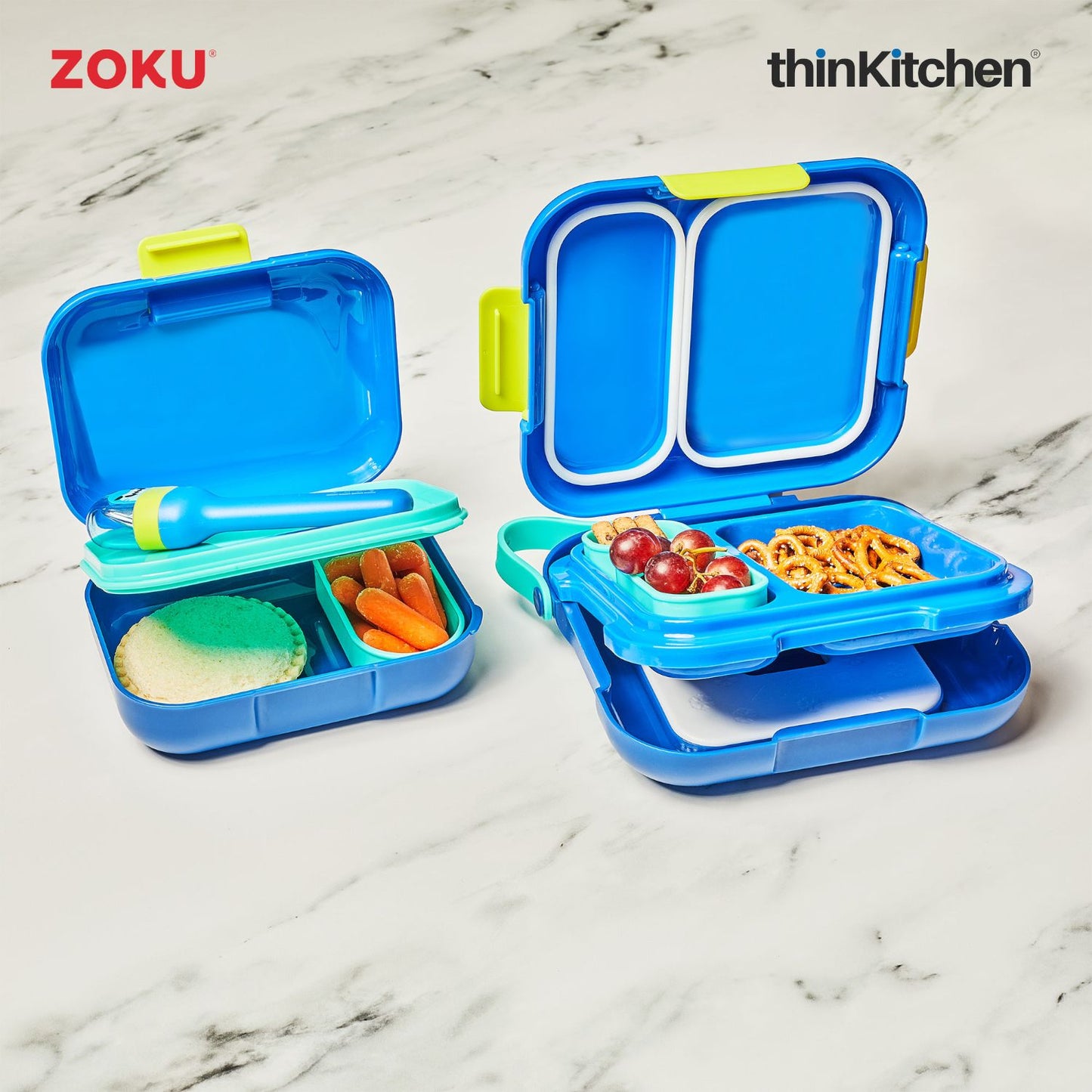 Zoku Neat Bento Jr Kids Lunch Box | Blue Kids Lunch Box