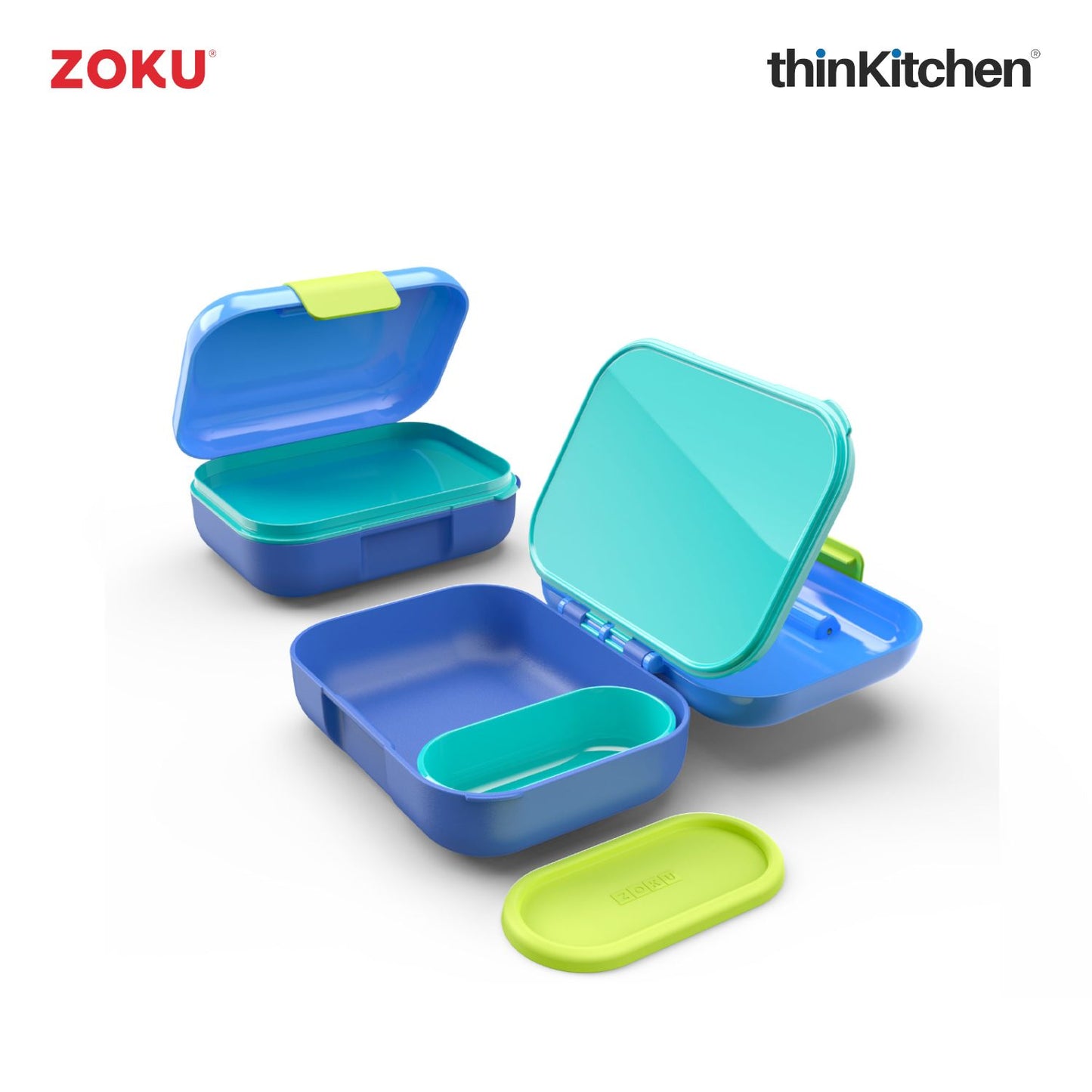 Zoku Neat Bento Jr Kids Lunch Box | Blue Kids Lunch Box