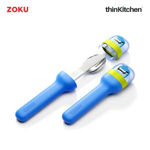 Zoku Stainless Steel Kids Pocket Utensil Set - Shark