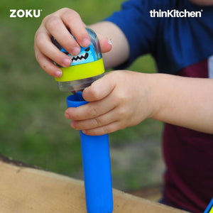 Zoku Stainless Steel Kids Pocket Utensil Set - Shark