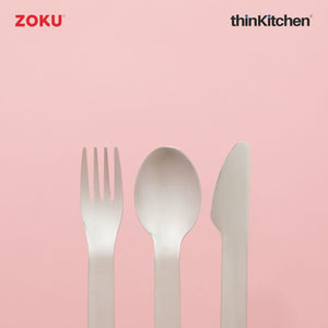 Zoku Stainless Steel Kids Pocket Utensil Set - Shark
