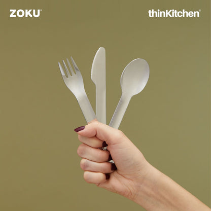 Zoku Stainless Steel Kids Pocket Utensil Set Shark