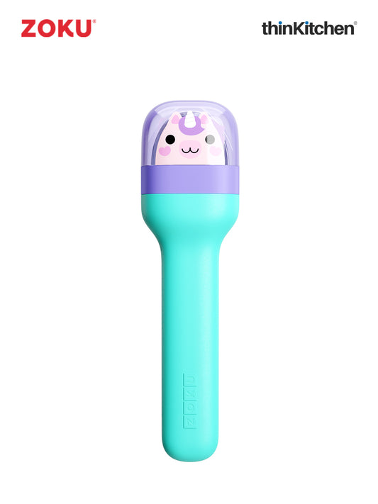 Zoku 3-Piece Kids Stainless Steel Pocket Utensil Set, Unicorn | Fork, Knife, Spoon in Travel Case