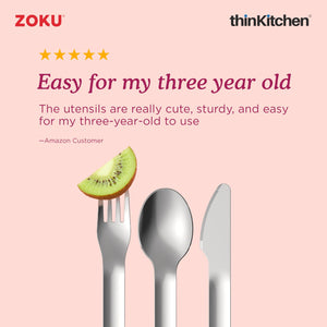 Zoku Stainless Steel Kids Pocket Utensil Set - Unicorn
