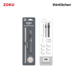 Zoku Jumbo Pocket Straw - Charcoal