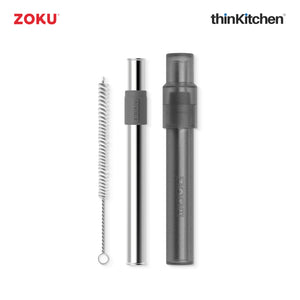 Zoku Jumbo Pocket Straw - Charcoal