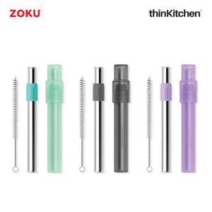 Zoku Jumbo Pocket Straw - Charcoal