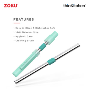 Zoku Jumbo Pocket Straw - Teal