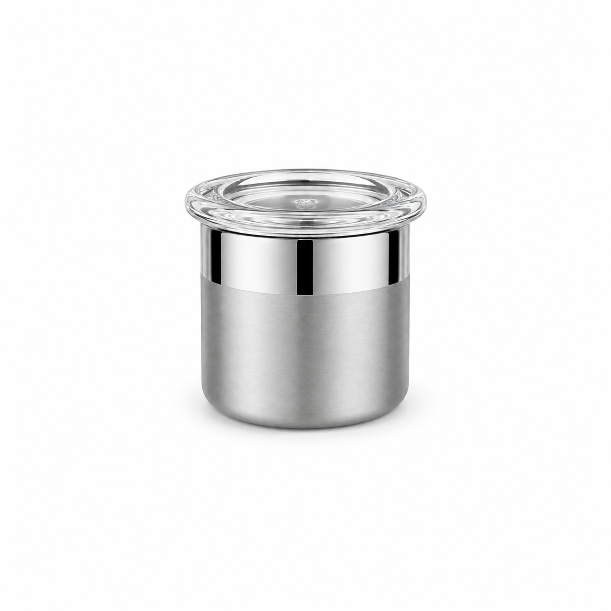 Culinex 18/8 Stainless Steel 100ml Small Airtight Mini Storage Multipurpose Container with Acrylic Lid (5x6cms) for Spices, Herbs