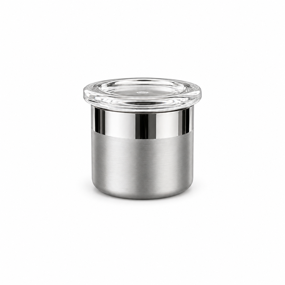 Culinex 18/8 Stainless Steel 120ml Small Airtight Mini Storage Multipurpose Container with Acrylic Lid (6x5cms)  for Spices, Herbs