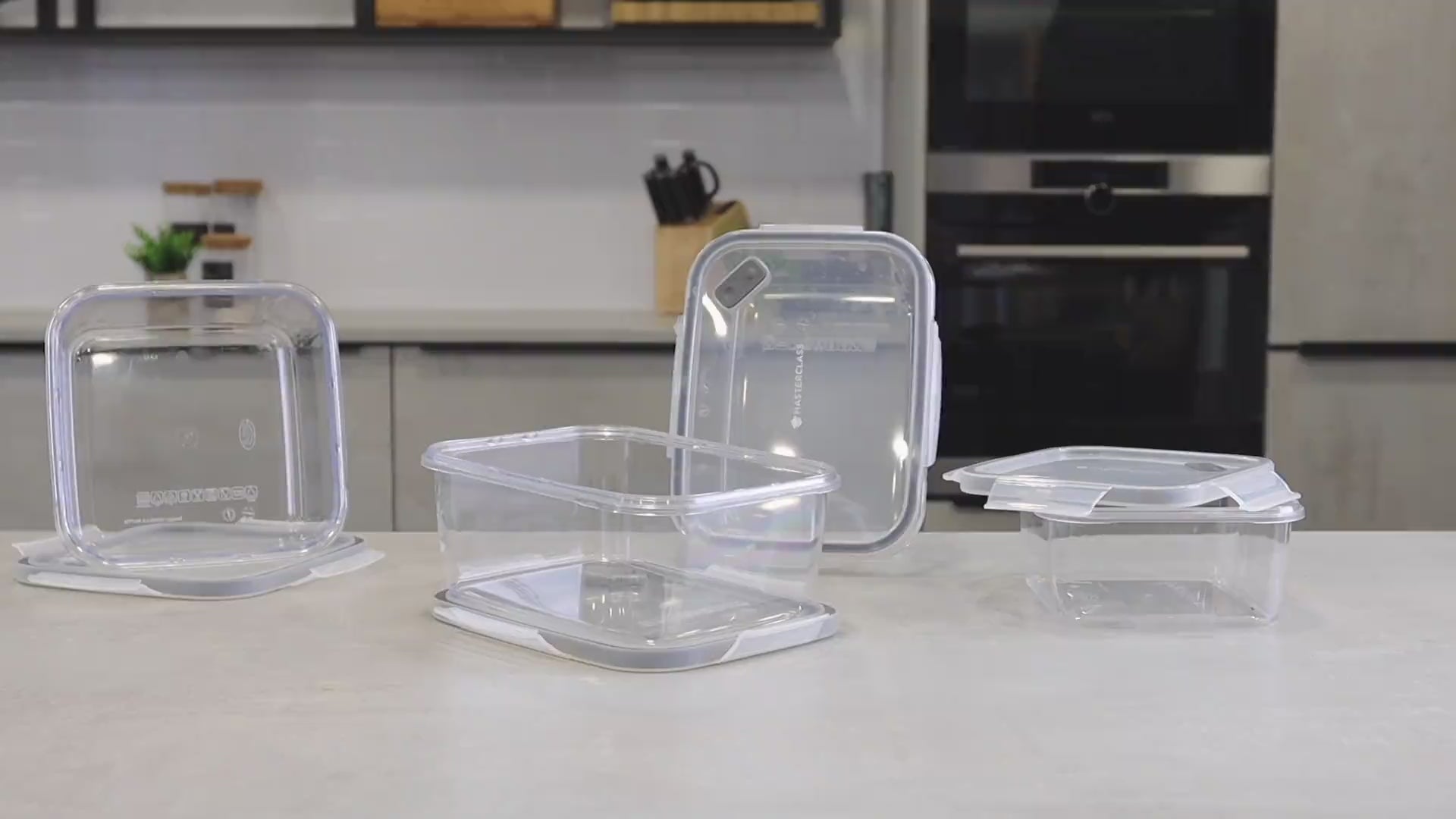 Masterclass Recycled Eco Snap Food Storage Container Square 800ml - 4