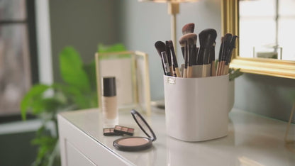 Joseph Joseph Premium Makeup Brush Holder, Tiered Cosmetic Organizer Pot with Dividers for Brushes & Beauty Tools