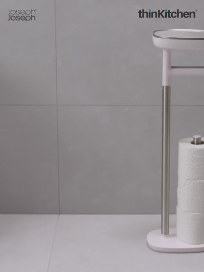 Joseph Joseph Bathroom Toilet Paper Stand with Shelf  -  EasyStore | Fits Upto 4 Rolls