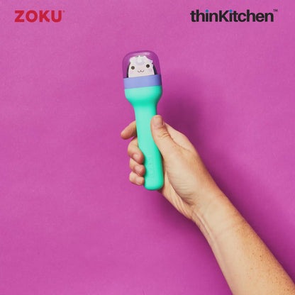 Zoku Unicorn Kids Pocket Utensil Set – Stainless Steel Knife Fork Spoon Set with Travel Case, BPA-Free