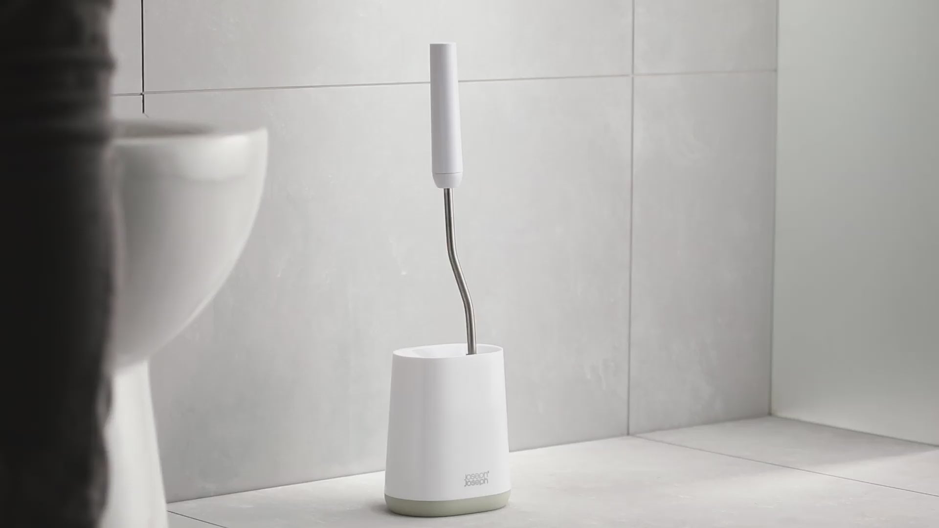 Premium Bathroom Toilet Brush with Holder - Flex™ Lite , Light Grey | UK Crafted For thinKitchen - 4