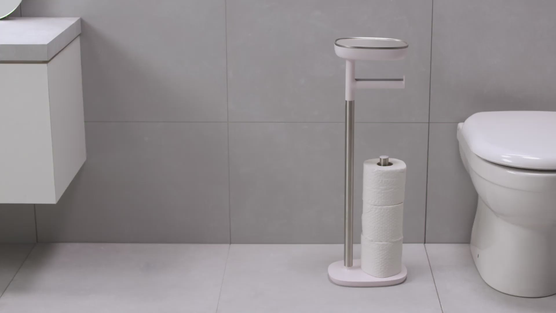 Joseph Joseph Bathroom Toilet Paper Stand with Shelf  -  EasyStore | Fits Upto 4 Rolls - 4