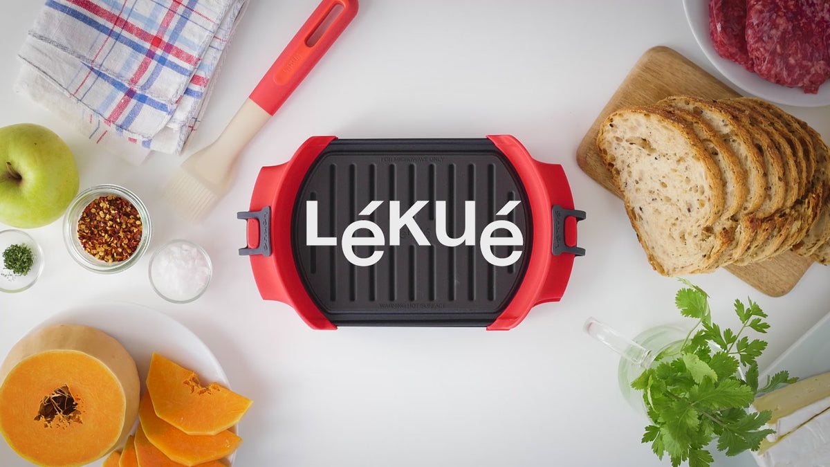 LÉKUÉ Premium Microwave Grill Pan, Platinum Silicone, Grill Vegetables, Sandwiches for Crispy Results - 8