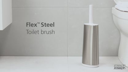 Premium Flex Steel Toilet Brush with Stainless Steel Holder–Anti-Clog & Anti-Drip Brush | For thinKitchen
