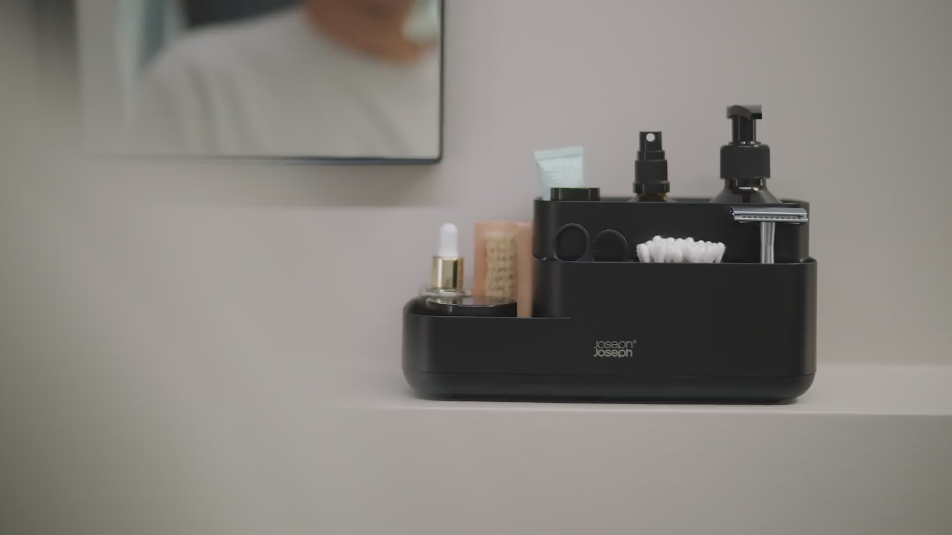Joseph Joseph EasyStore Bathroom Organizer, Storage Caddy for Brushes, Toothpaste & Accessories - Black - 4
