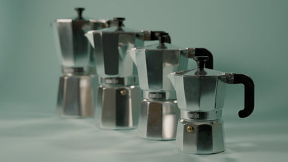 Premium 290ml Venice Aluminium 6 Cup Espresso Maker, Silver