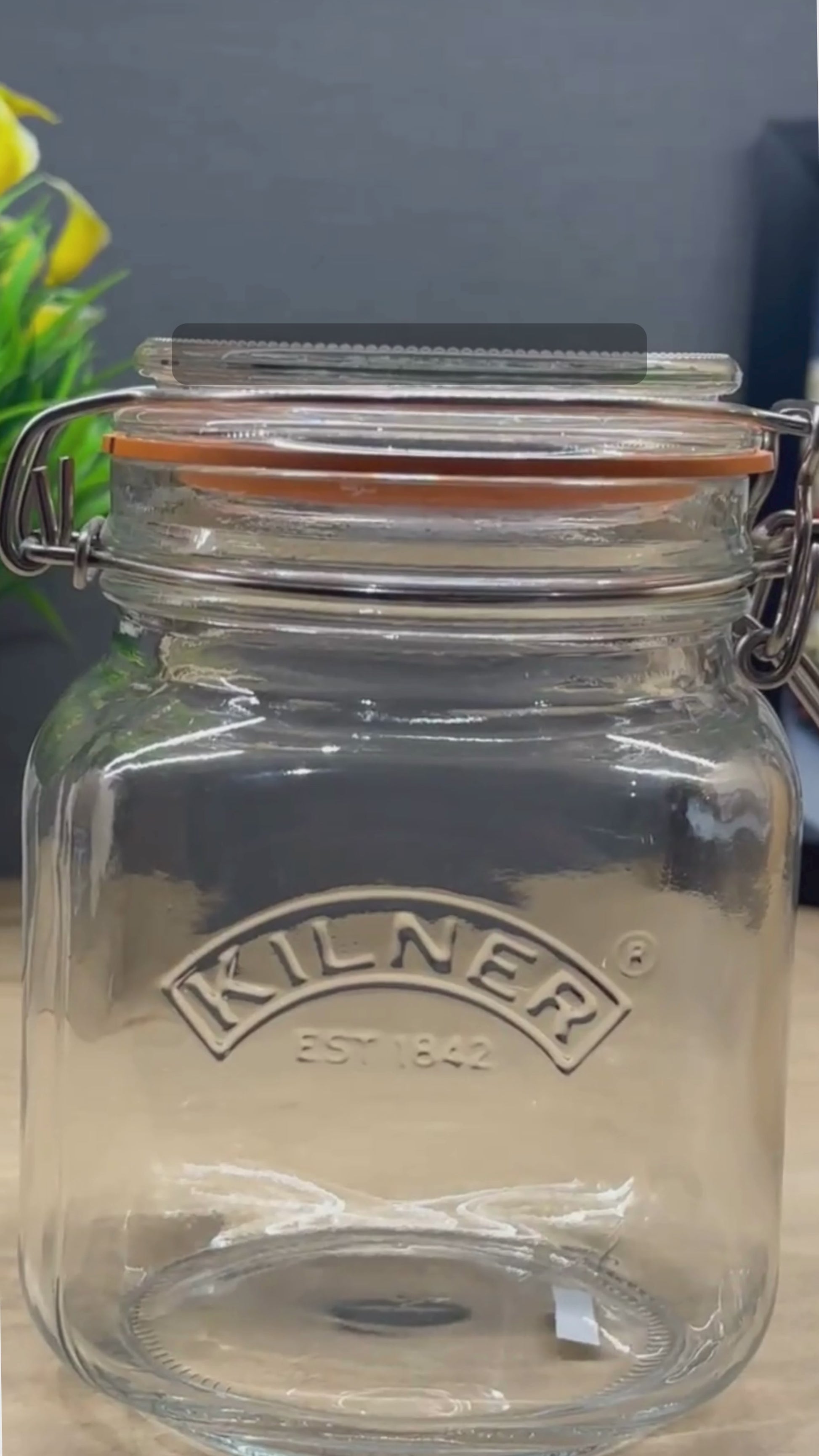 Kilner 500ml Airtight Square Wire Clip Top Premium Food Storage Container Jar for Kitchen - 12