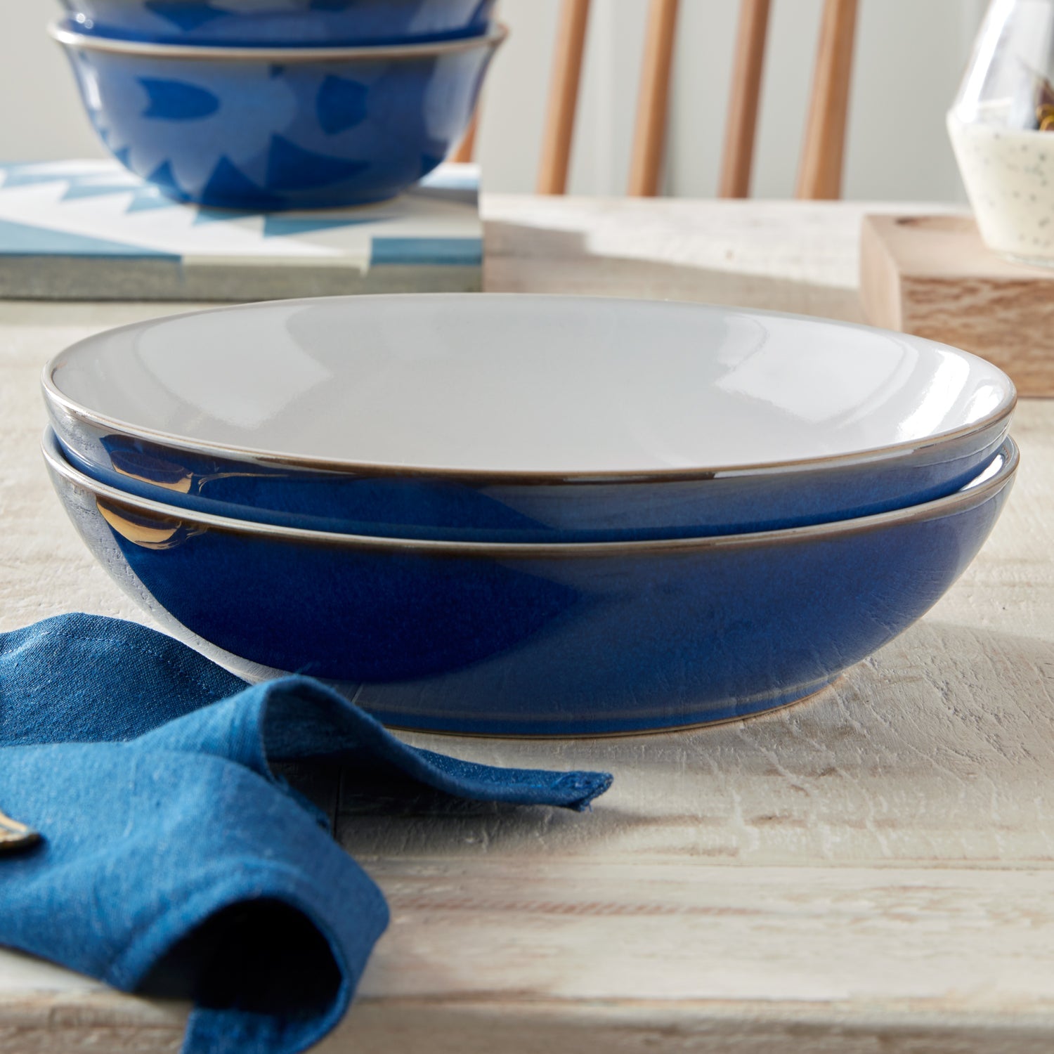 Bring Home Imperial Blue Alt Denby Pasta Bowls thinKitchen