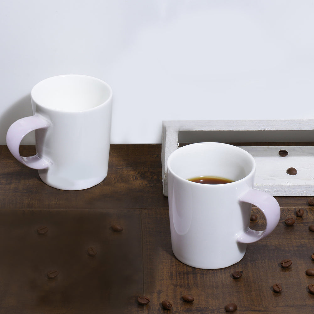 Monno Snap 266ml Premium Bone China Coffee & Tea Mugs Set of 2, Lilac