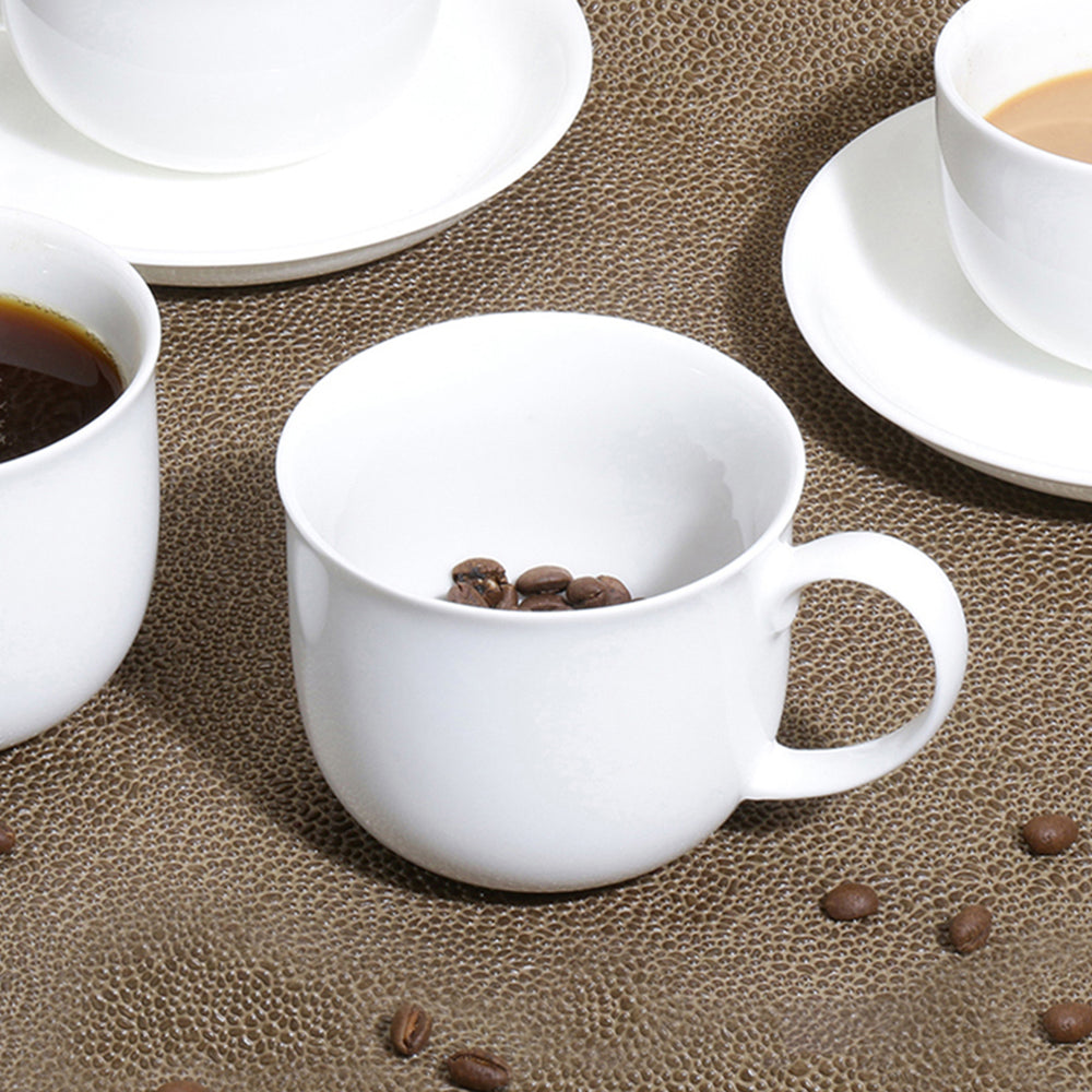 Monno Cupola 2 x 375ml Premium Bone China Coffee Mugs for Tea, Coffee & Latte