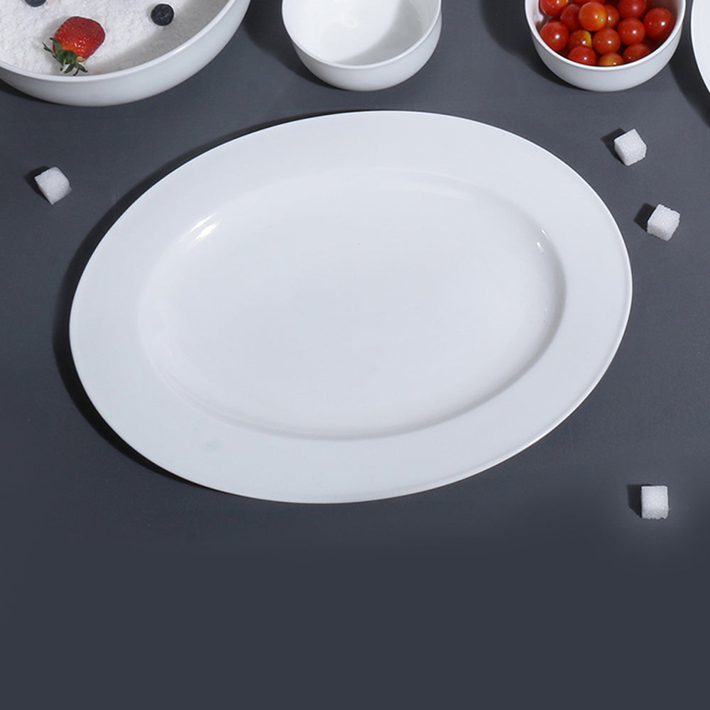 Monno Cupola 14.2" Premium Bone China Oval Platter for Snacks & Starters
