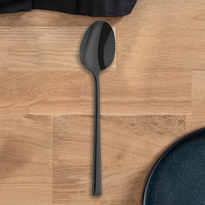 Amefa Metropole Black Stainless Steel Medium Teaspoon Set, 6-Pieces