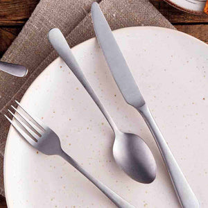 Amefa Austin Stonewash Stainless Steel Dinner Knife Set, 12-Pieces