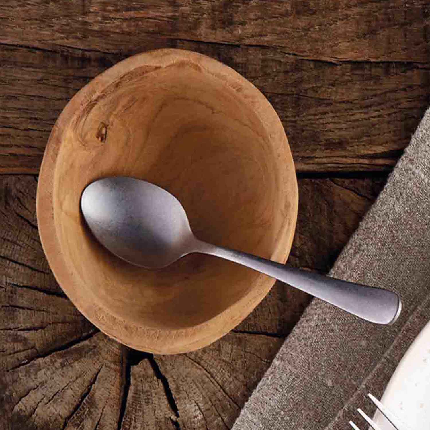 Amefa Austin Stonewash Stainless Steel Medium Teaspoon Set, 12-Pieces
