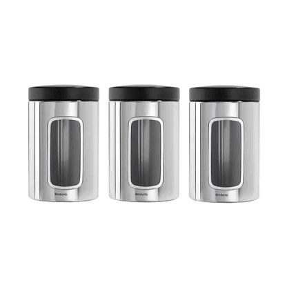 Brabantia Window Food Containers, Set of 3, 1.4 litre