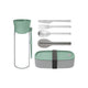 BergHOFF Leo Lunch Set, Water Bottle Flatware and Bento Box, Green