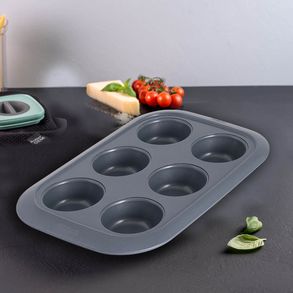 BergHOFF GEM Non-Stick Carbon Steel 6 Cup Cupcake Pan