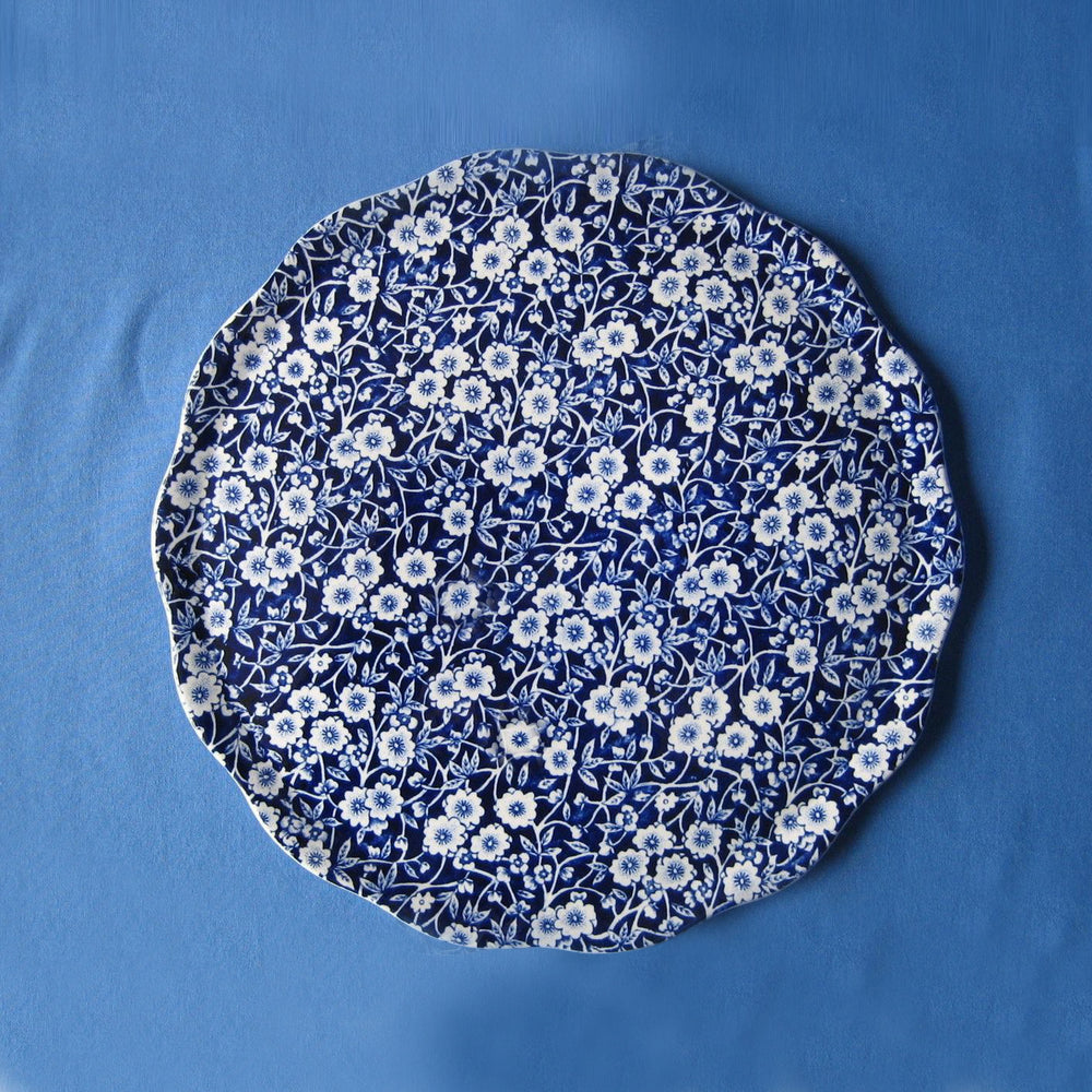 Burleigh Blue Premium Handcrafted 11" Cake Plate for Cakes & Desserts