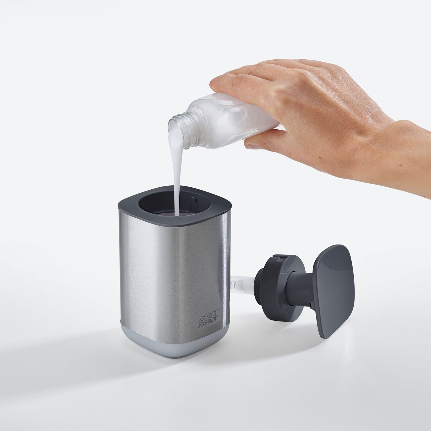 Joseph Joseph Presto Steel Soap Dispenser, Grey
